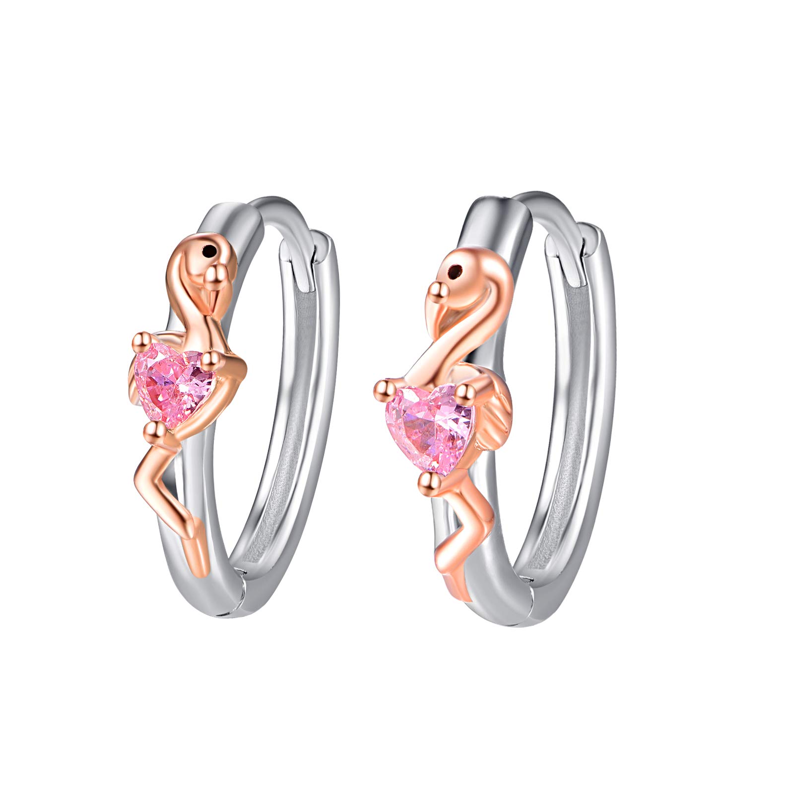 Hoop Earrings 925 Sterling Silver Small Hoop Earrings Sleeper Earrings Rose Gold Huggie Earrings for Women Ladies