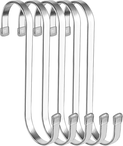 Miniatura 2 de Paquete de 20 ganchos resistentes de acero inoxidable en forma de S de 5.5 pulgadas para cocina, armario, baño, taller, soporte Paquete de 20 (5.5
