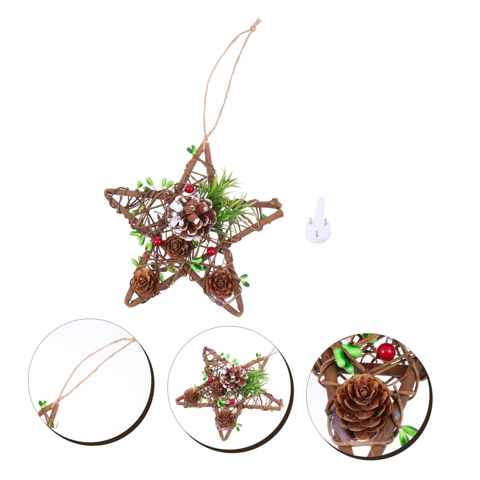 5 STK Weihnachtsschmuck Gold Plüsch Weihnachten Ornamente Christbaumschmuck Dekorationen Weihnachtsdekoration Zwerge Anhänger Girlande Hohles Holzdekoration Hölzern Coffee PRETYZOOM