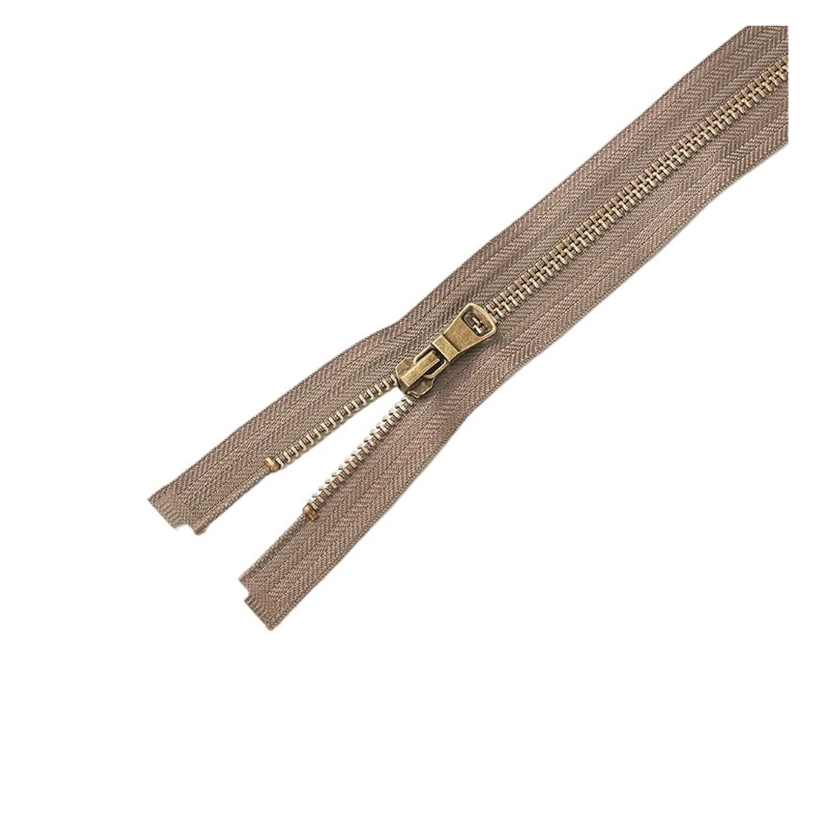 Duty Single Slider Metal Zip 5 Bronze Teeth 3pcs Multicolor 40-80cm(Khaki,70CM-3PCS)