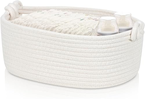 Miniatura 10 de Cesta pequeña para organizar, cestas de almacenamiento de cuerda tejida para estantes, cesta de juguetes para gatos y perros, lindas cestas para