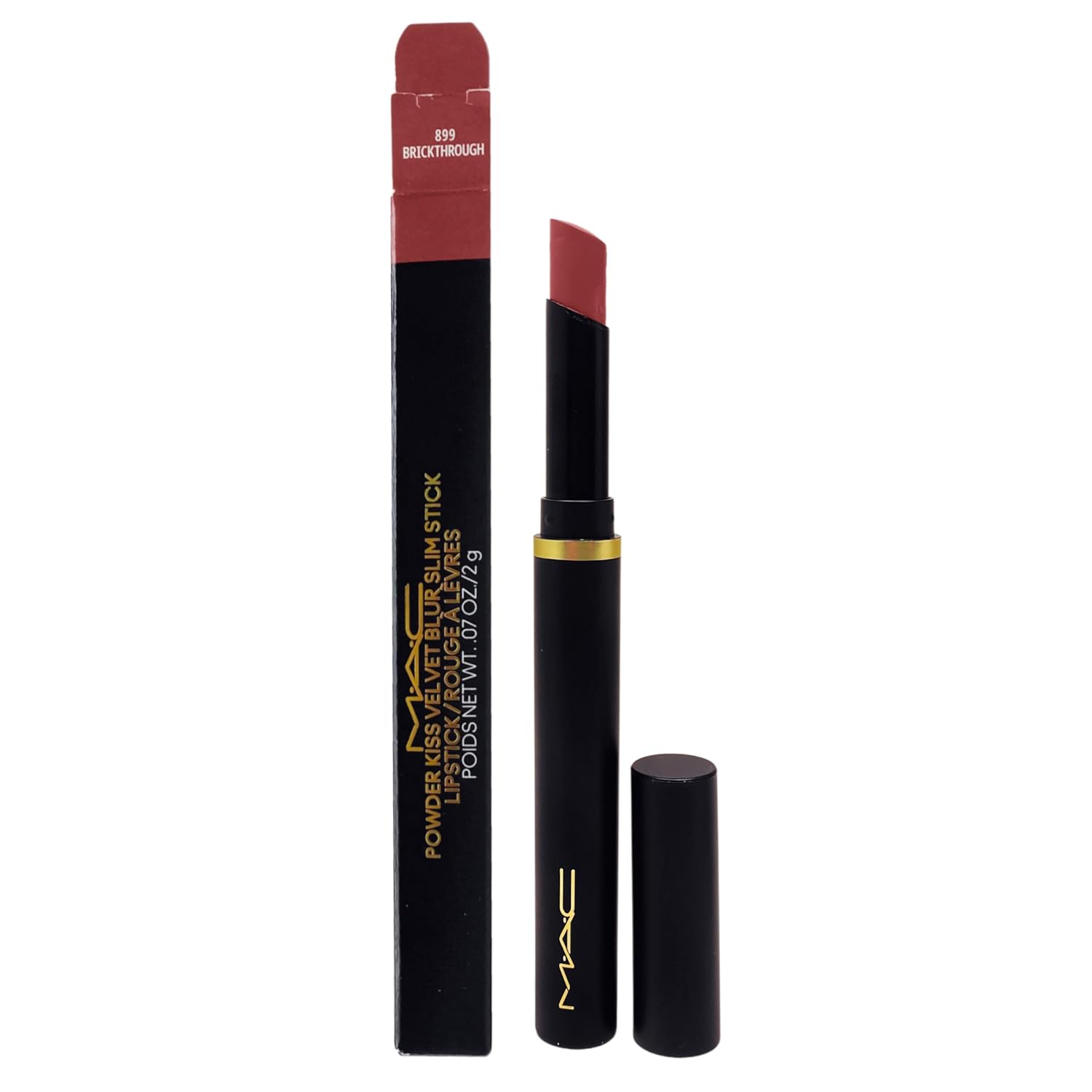 M·A·C Cosmetics Powder Kiss Velvet Blur Slim Stick Lipstick - 899 Brickthrough (0.07 oz / 2 g)
