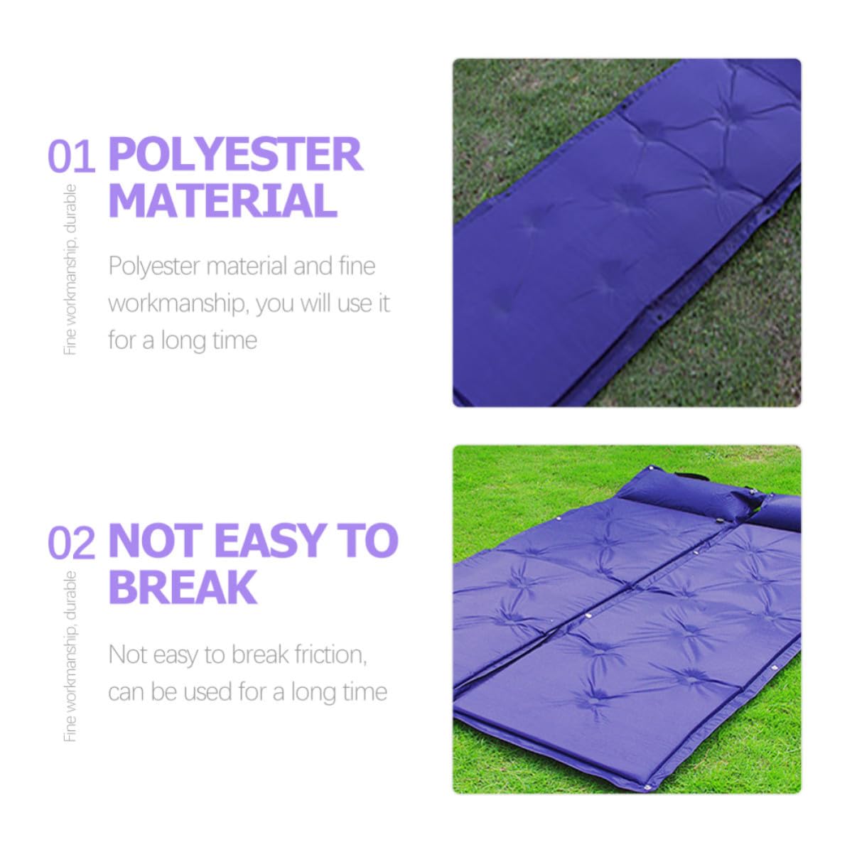 Colchón de Camping Autoinflable Azul Material Confiable y Diseño Compacto para Acampada, Playa y Actividades al Aire Libre