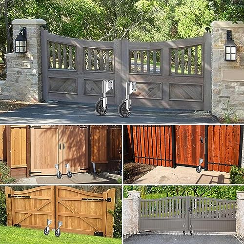 Spring Loaded Gate Caster Wheel 6”, Heavy Duty Gate Wheel for Wooden Gates, 600 Lbs Load Capacity, 360 Degree Swivel