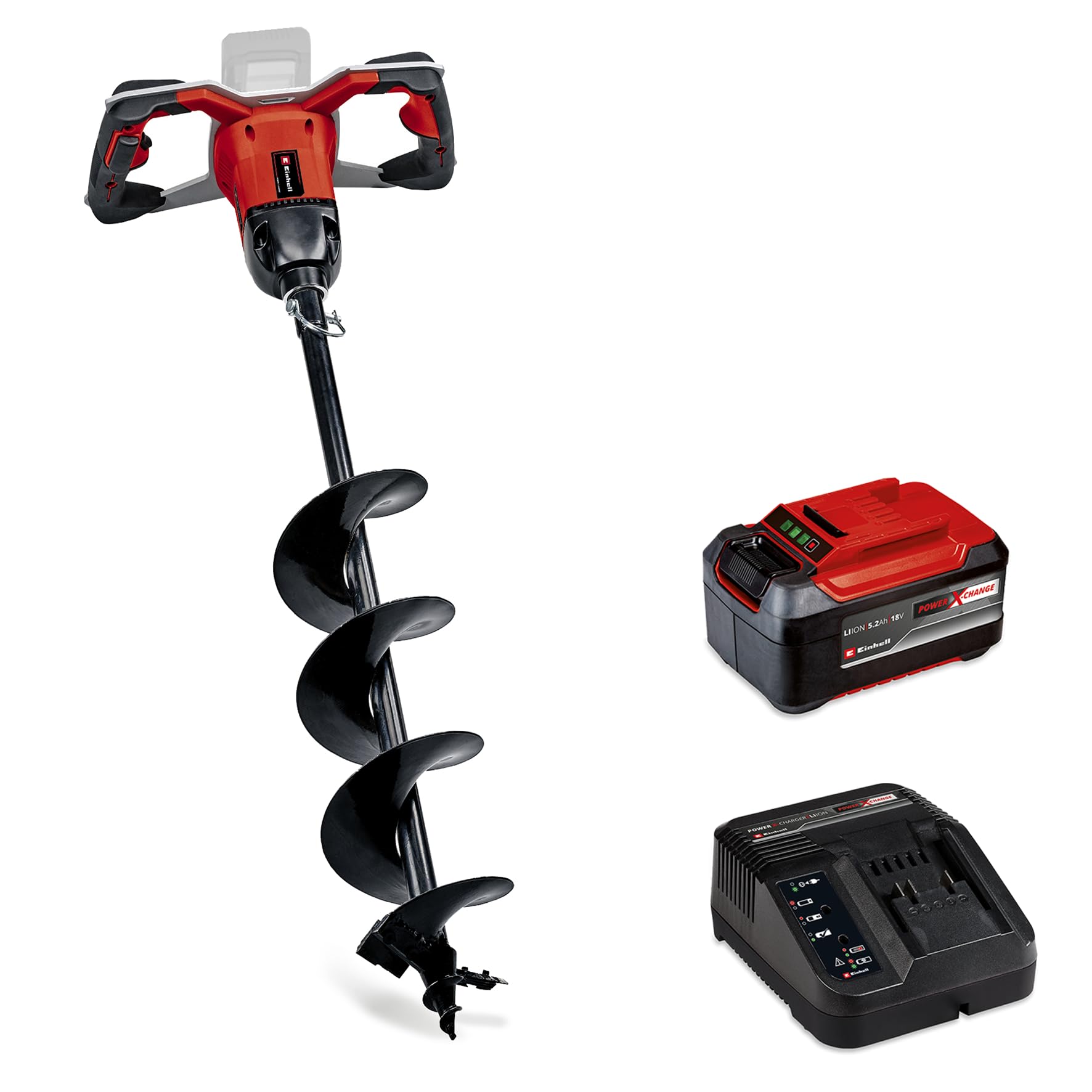 Einhell Professional Akku-Erdbohrer GP-EA 18/150 Li BL Power X-Change (18 V, Brushless, inkl. Erdbohrer Ø 150 mm, Bohrtiefe 80 cm, inkl. 5,2 Ah Akku & Ladegerät)