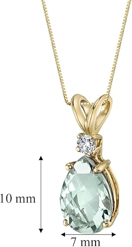 Miniatura 5 de Peora Dije de oro de 14 quilates para mujer con diamante, elegante diamante solitario en forma de lágrima de 10x7mm 0.394 x 0.276 pulgadas, piedras