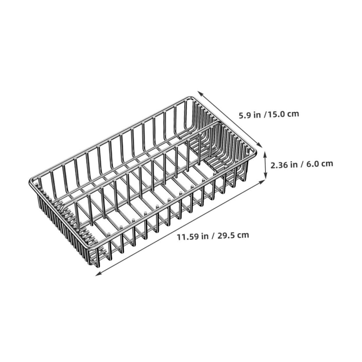 Portaposate in Acciaio Inox Argento da Cassetto 2 Pezzi