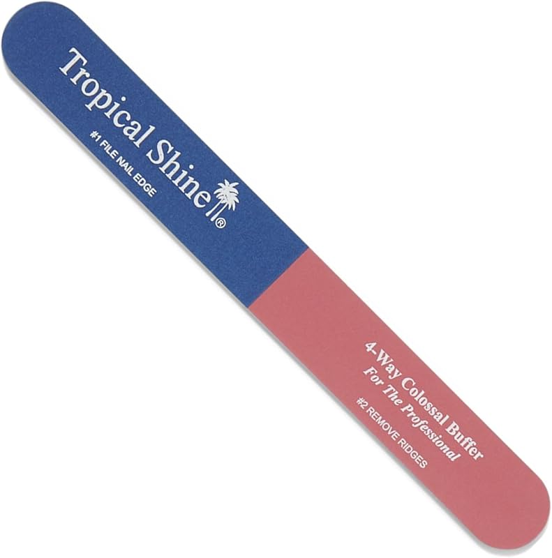 Colossal 4-Way Blue-Pink Buffer - Professional Nail File & Buffer for Shaping, Smoothing, and Polishing Nails - Compact and Portable Nail Care Accessory (707330)