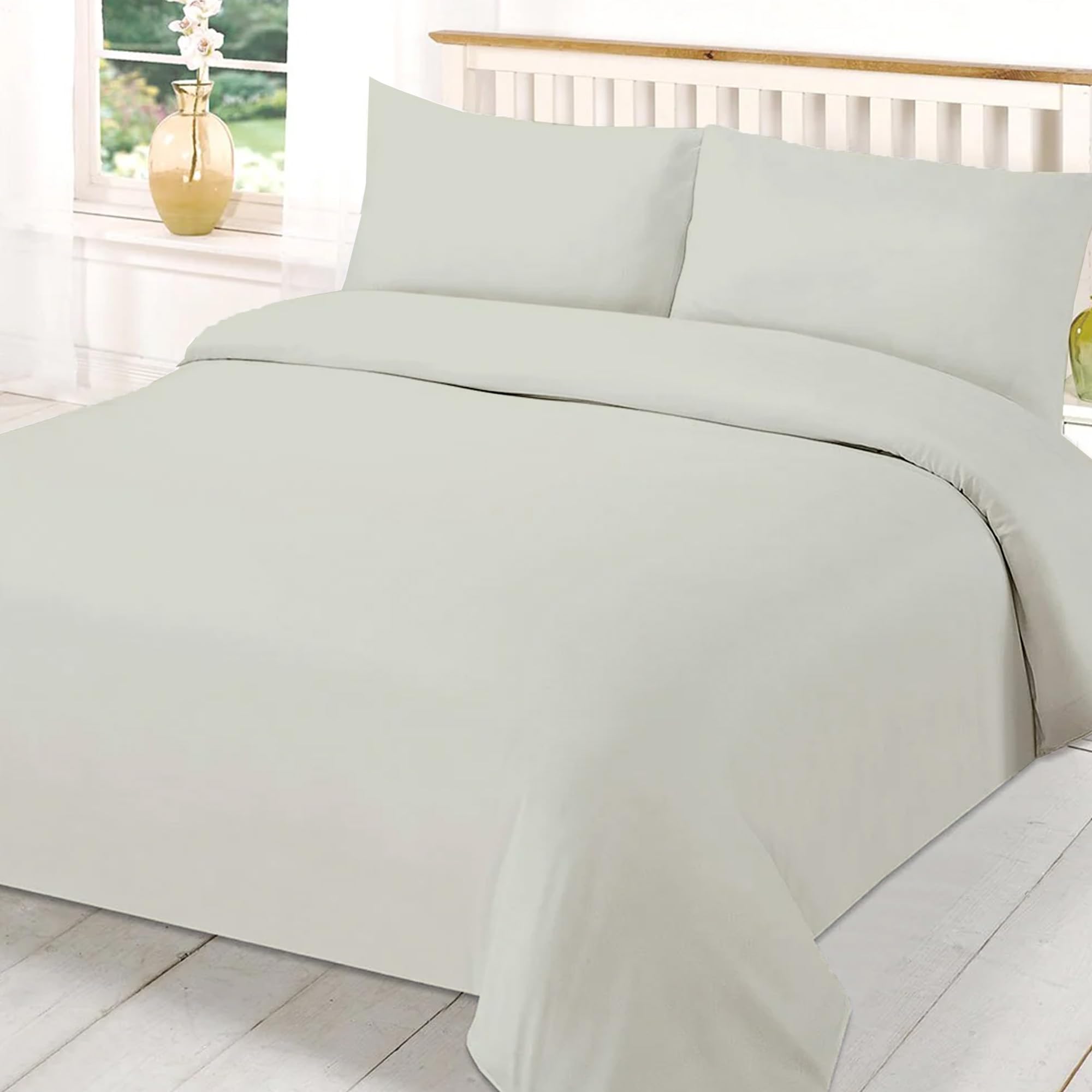 EverSoft Bedding 3PCS 100% Egyptian Cotton King Duvet Cover 400 Thread Count Kingsize Duvet Cover Sets with 2x Pillowcase King Size Duvet Cover Sets