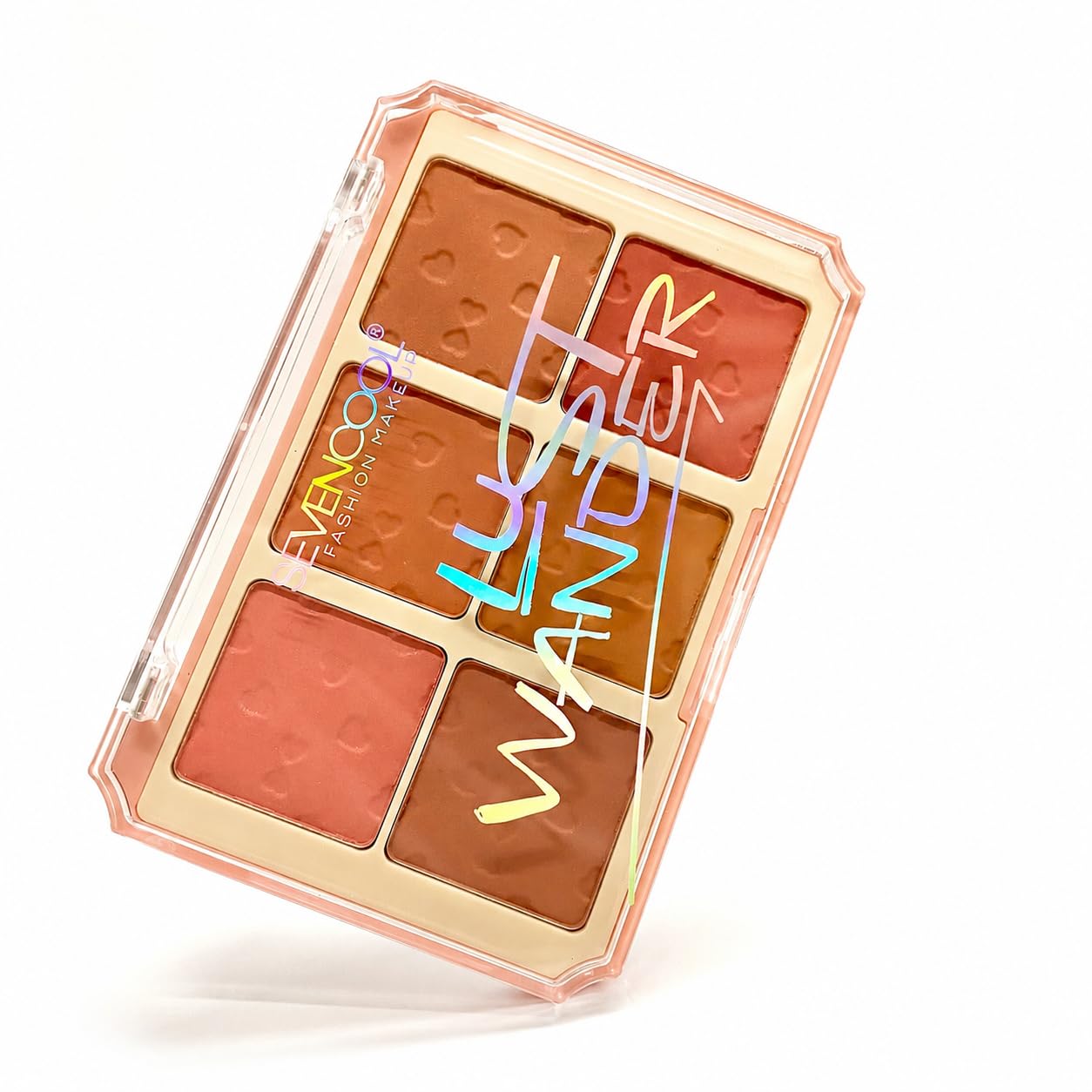 SEVENCOOL 6-Pan Blush Palette, Warm Terracotta & Coral Shades, Matte Finish, Fashion Makeup-image-9