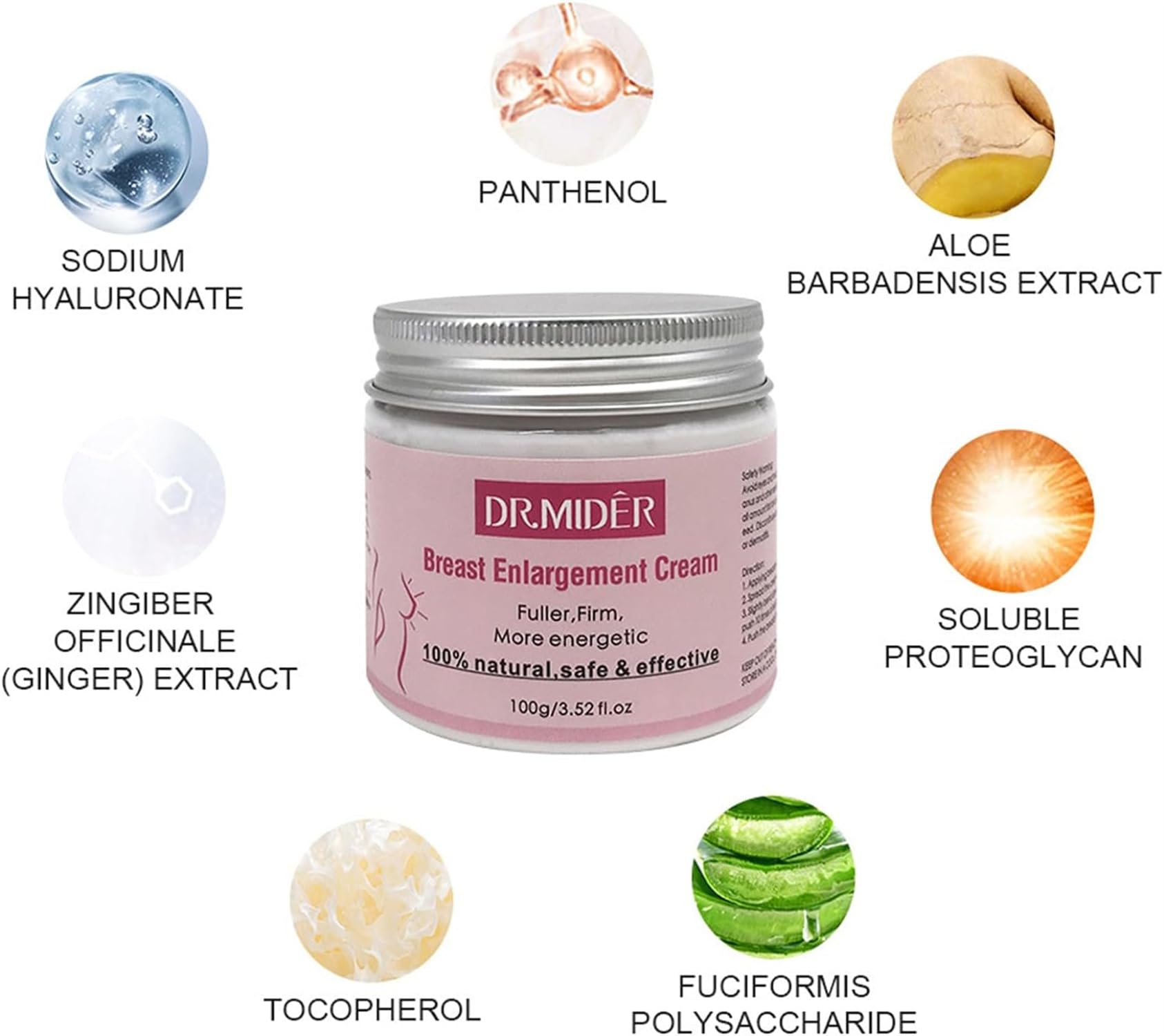 Dr Mider - Crema per l'ingrandimento del seno, per migliorare il seno, per migliorare il seno, rassodante e lifting del seno, nutriente per spingere verso l'alto il busto con una curva perfetta del