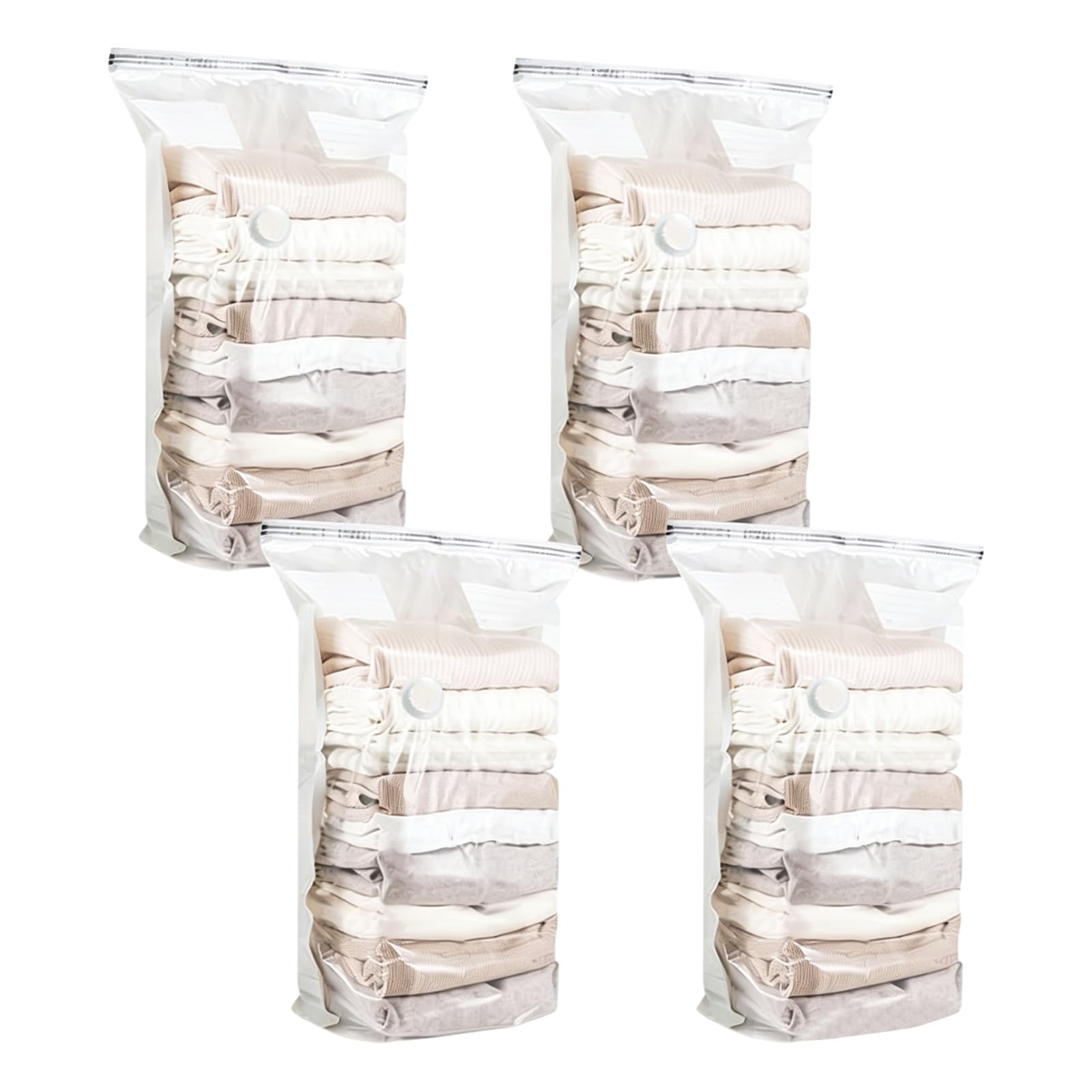No-Pump Vacuum Storage Bags Reusable Air Tight Compression Storage Bags Without Pump for Clothes Comforters Blankets Bedding