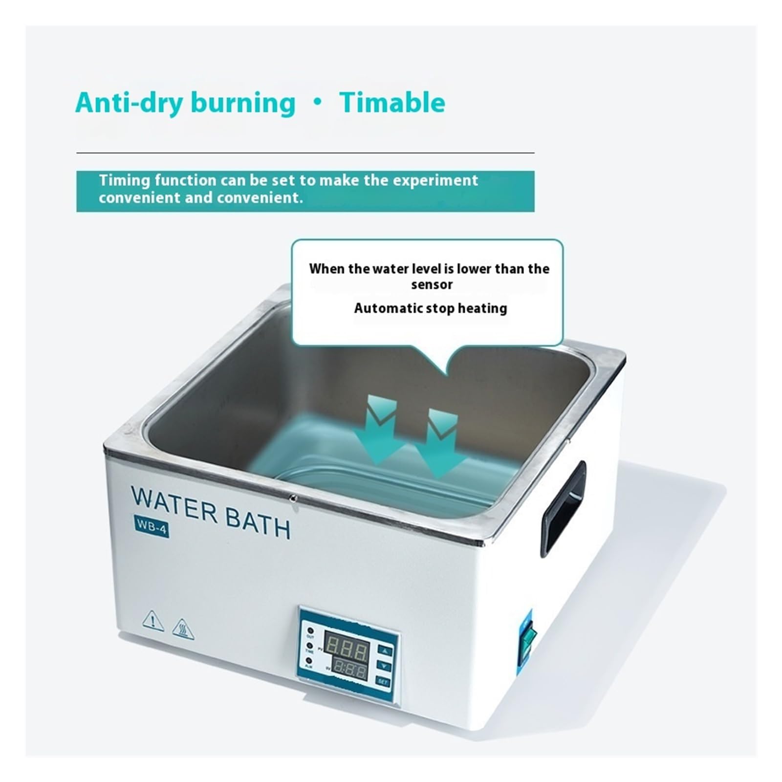 Baño María de laboratorio, Baño de agua de temperatura constante con pantalla digital eléctrica de laboratorio, baño de agua de acero inoxidable de un solo orificio, calentamiento estable