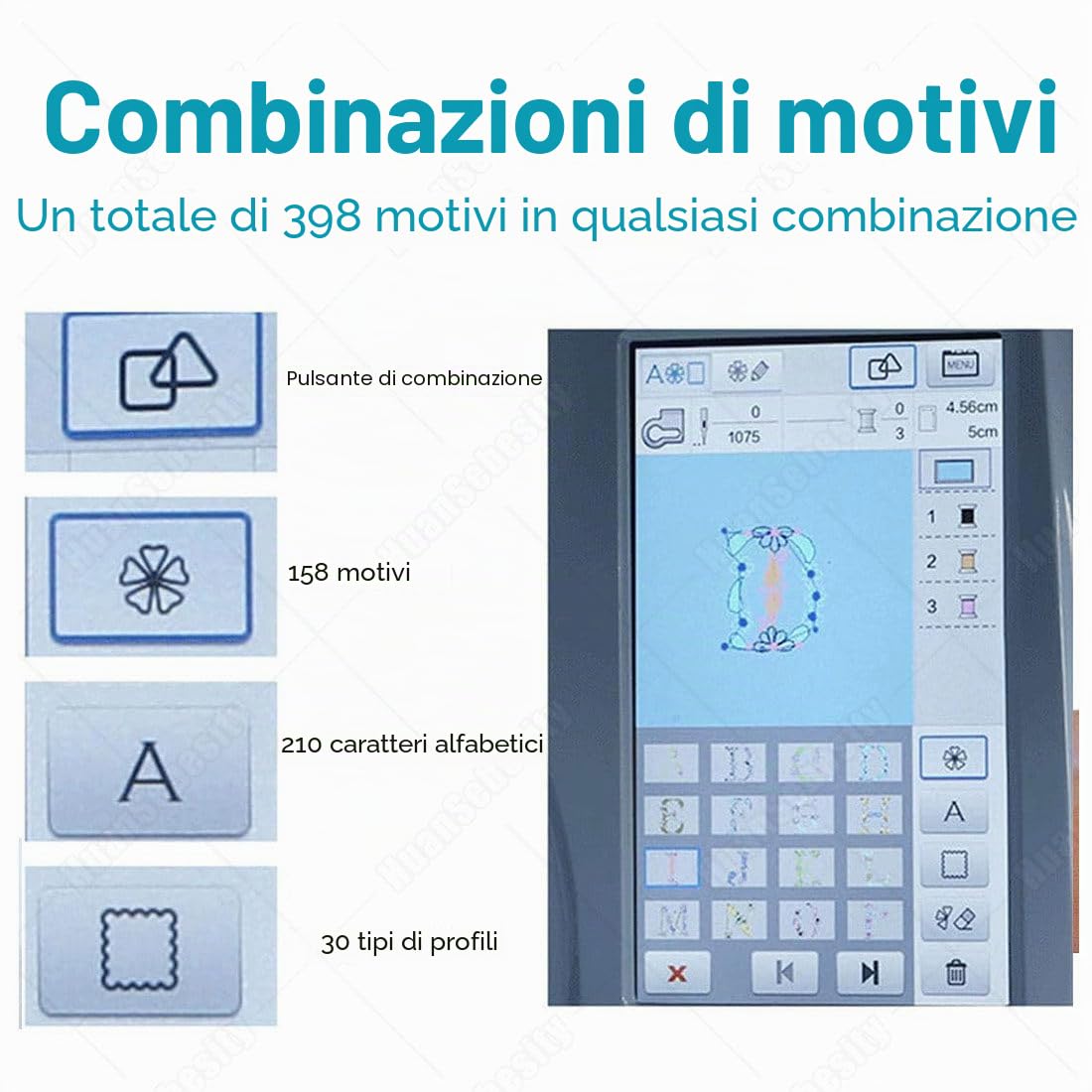 Macchina da Ricamo Digitale Elettrica, Multifunzionale, Automatica per Uso Domestico, per Cucire e Ricamare Facile da Usare