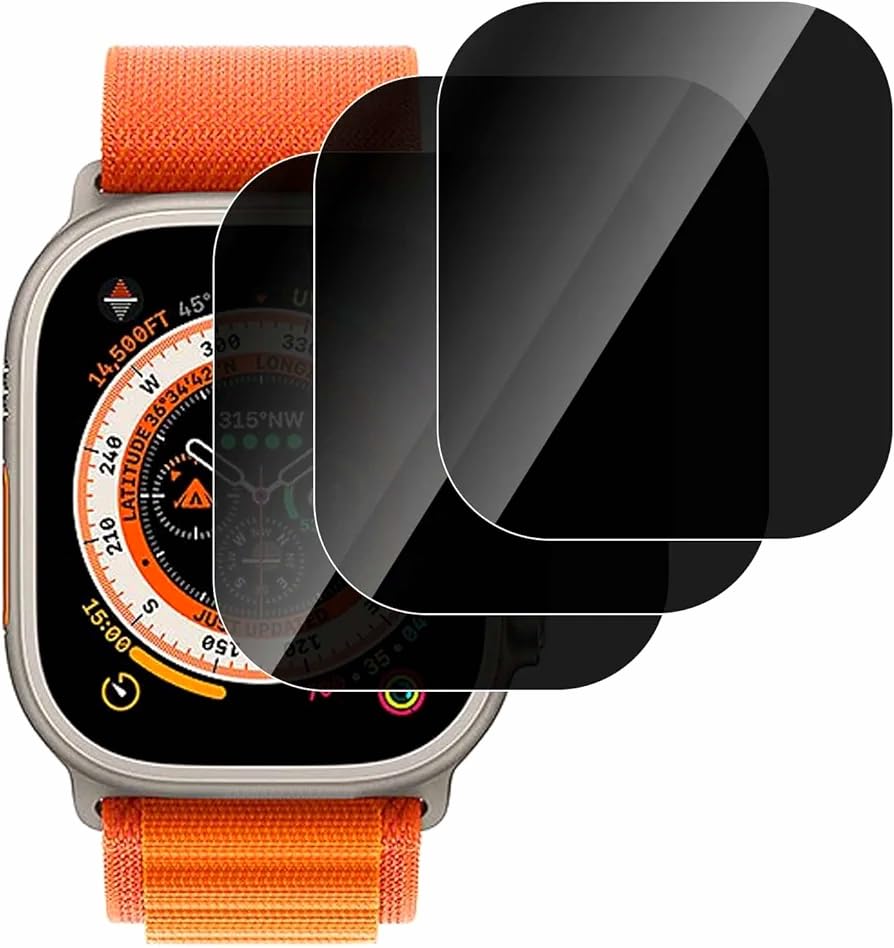 Dado (3 Pack) Screen Protector Compatible with Apple Watch Series Ultra 2 & 8 Ultra 49mm, Clear screen protector (Privacy)