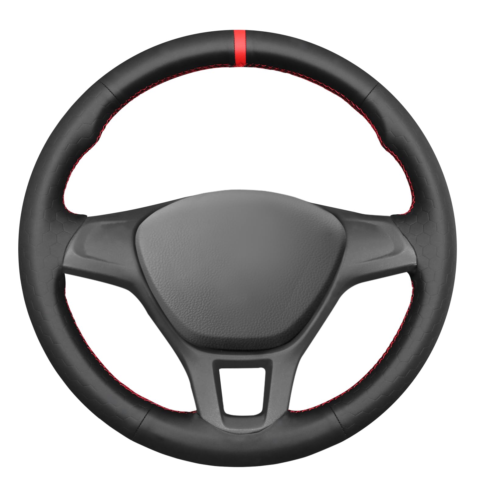MEWANT Funda para volante de coche cosida a mano para Volkswagen VW Amarok / T6 California / T6 Caravelle / T6 Kombi / T6 Multivan / T6 Transporter accesorios (el volante original es de goma)