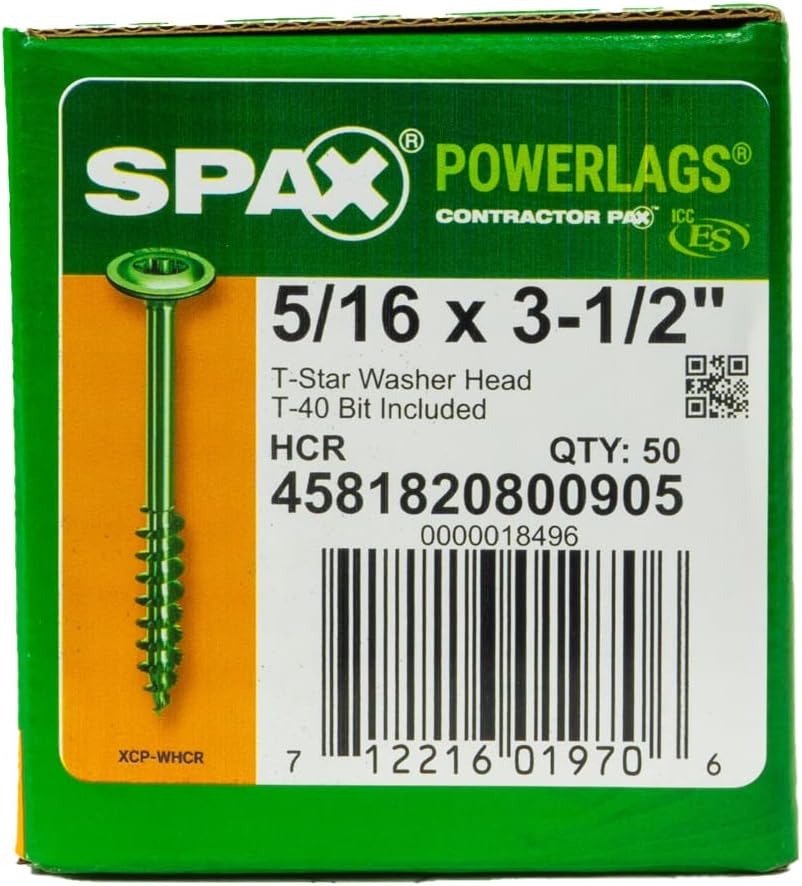 Uр Tо 50% оƒƒ SPAX 4581820800905 5/16 x3-1/2 T-Star Washer Head HCR (High Corrosion Resistant) PowerLag Contractor Pax (50 Pieces per Box) Suреr Bіg Clеаrаnсе! SPAX 4581820800905 5/16 x3-1/2 T-Star Washer Head HCR (High Corrosion Resistant) PowerLag Contractor Pax (50 Pieces per Box)