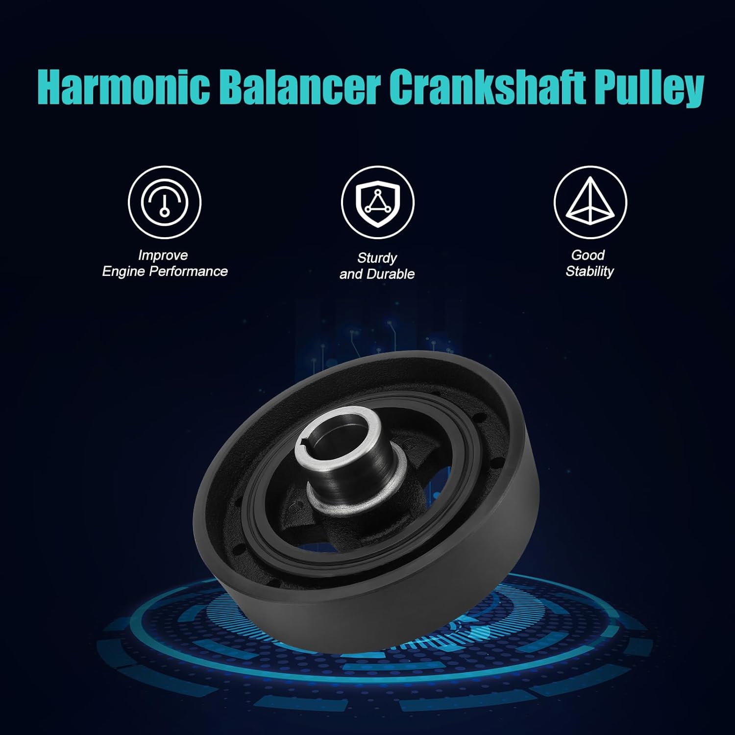 594-009 Harmonic Balancer Crankshaft Pulley For 1969-1993 Buick Regal,For Chevy Malibu Impala Camaro Caprice,For Oldsmobile Cutlass,For GMC C1500, K1500,For Pontiac Grand Prix 5.0/5.7/6.5L V8