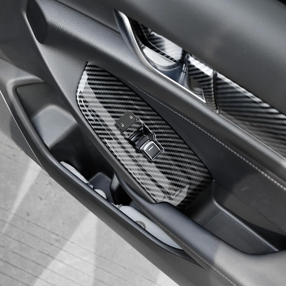 YINGTUU for Honda Accord Accessories 2018-2022 10th Gen Interior Window Switch Panel Cover Door Armrest Trim No Seat Heating - Carbon Fiber Pattern