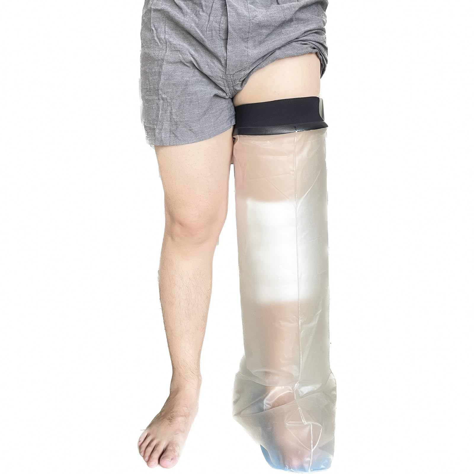 Kids Cast Cover for Shower Leg with Non-Slip Padding Bottom, Waterproof Child Full Leg Cast Shower Protector, Watertight Wound Cover for Leg Cast, Surgical Foot Boot, Ankle Brace,Toe Surgery