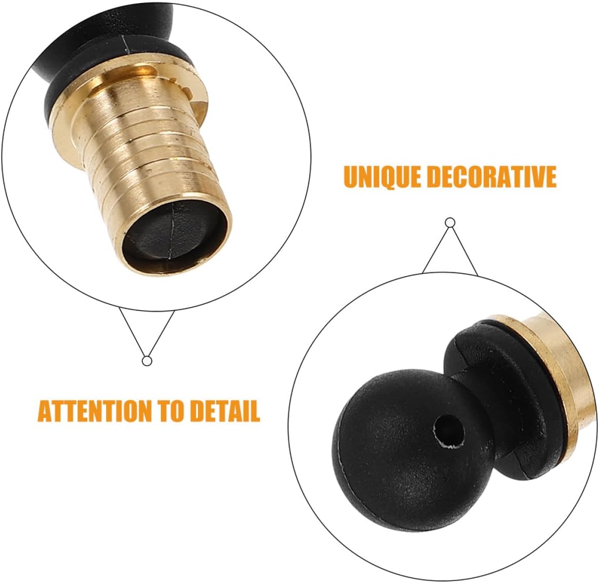 CHILDWEET 4pcs Brass Wine Bottle Stoppers Gourd-shaped Wine Sealing Plugs 12mm Bar Accessories for Bottles Home Kitchen Use