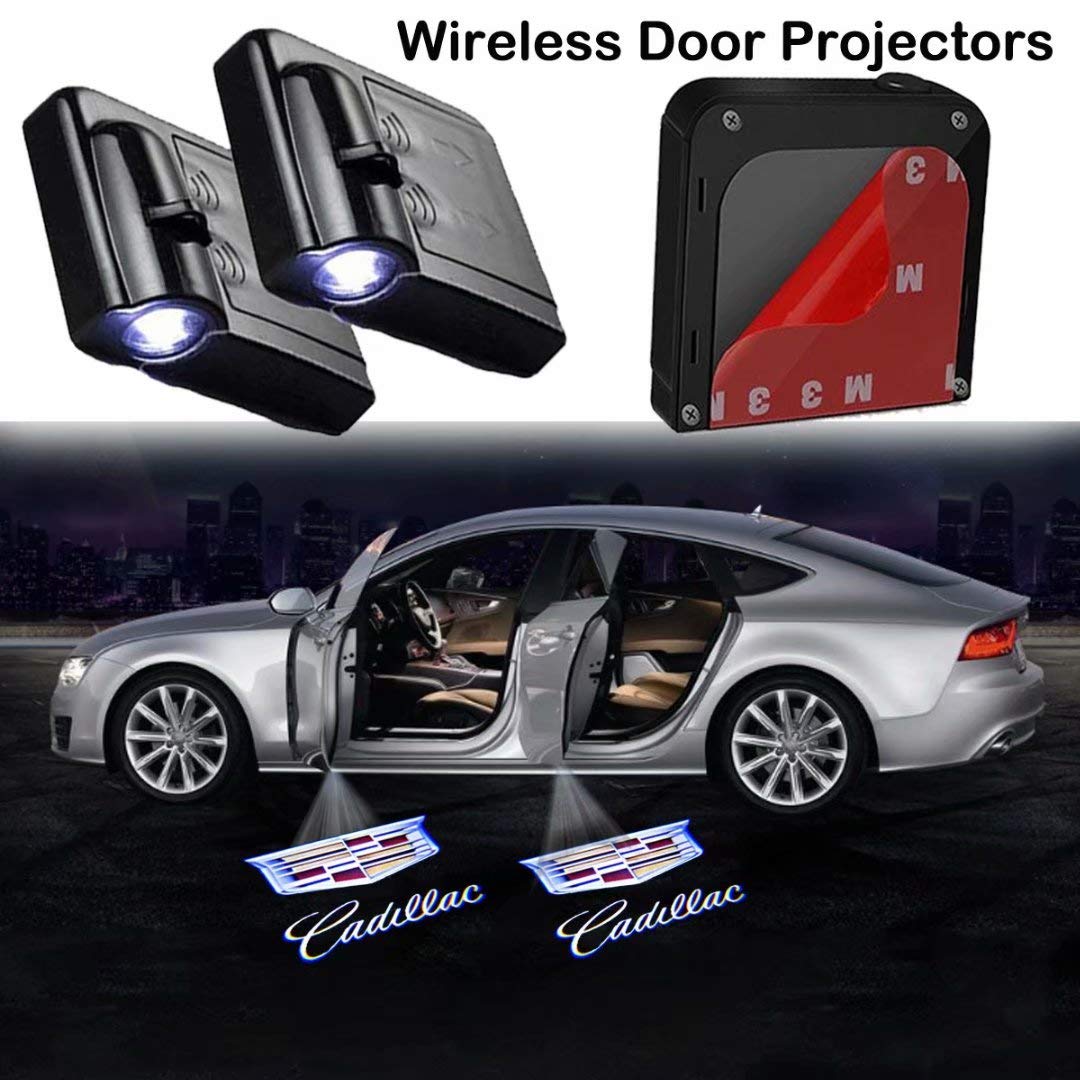 Buy 2Pcs Car Door Lights Logo Projector fit Cadillac,Wireless Car Door