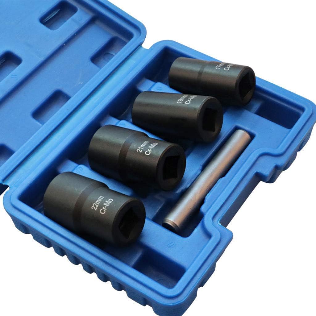 5Piece Twist Socket Set Lug Nut Remover Extractor Tool Metric