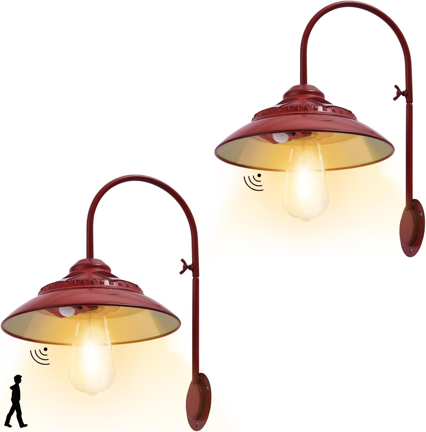 Solar Motion Sensor Lights Outdoor - Waterproof Wireless with Motion Sensor, Solar Barn Lights Outdoor Rustic Sconce Lights for Patio Yard Garage Chicken Coop & Shed Farmhouse（Mint Green）