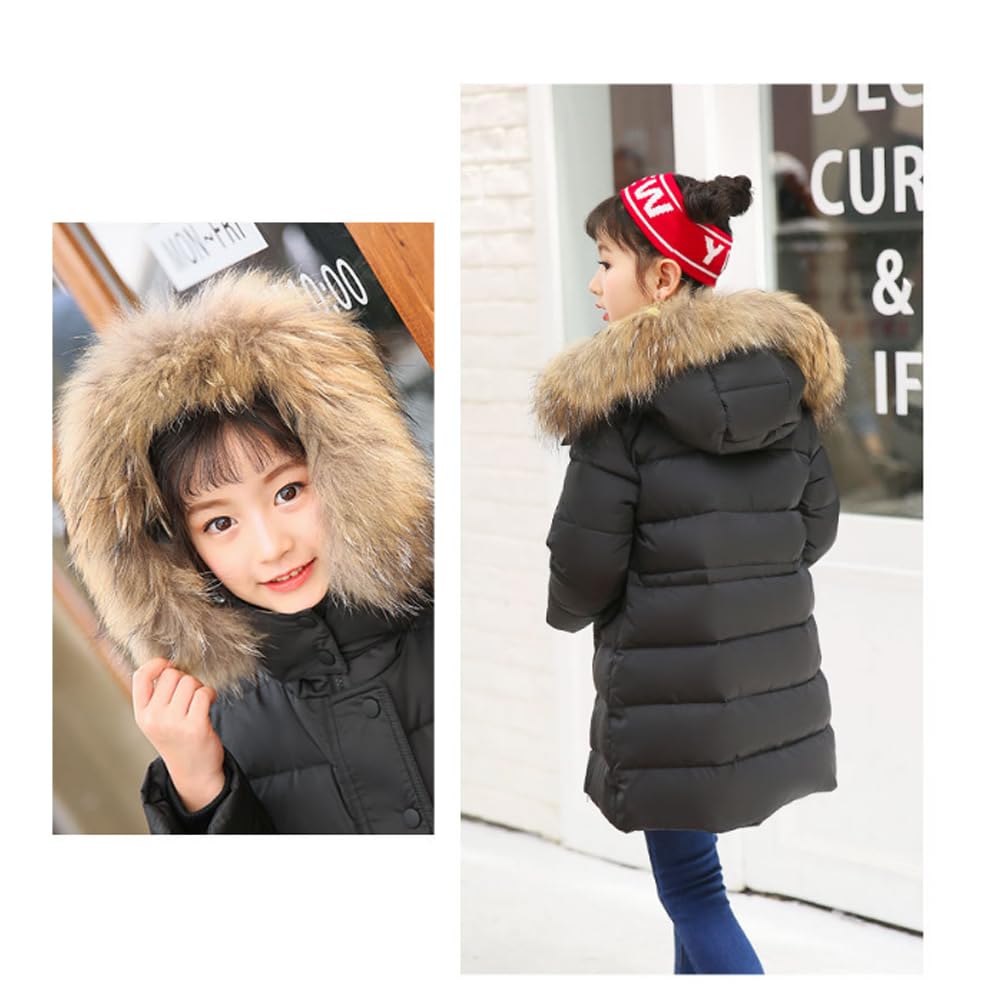 Cappotto Lungo con Cappuccio Invernale da Unisex Ragazzi Giubbotto Trapuntato Incappucciato Piumino 2-15 Anni