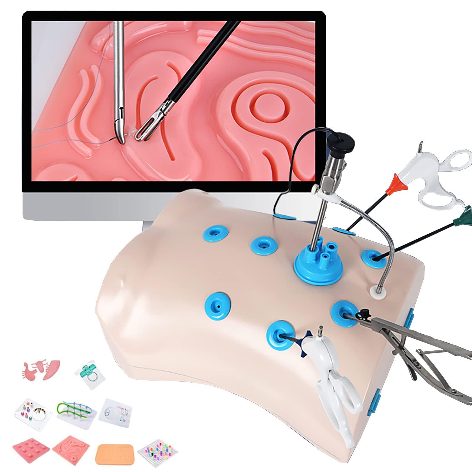 MNBVHLaparoscopic Surgery Simulator Kit, Surgical Simulator Kit, With 10 Training Modules + 4 Surgical Tools, HD Images, Suitable For Medical Student Training