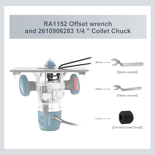 Miniatura 10 de Thaekuns RA1152 Llaves de desplazamiento para router BOSCH 2610906284 Portabrocas de 12 pulgada para enrutadores de las series 1613, 1617, 1618 y