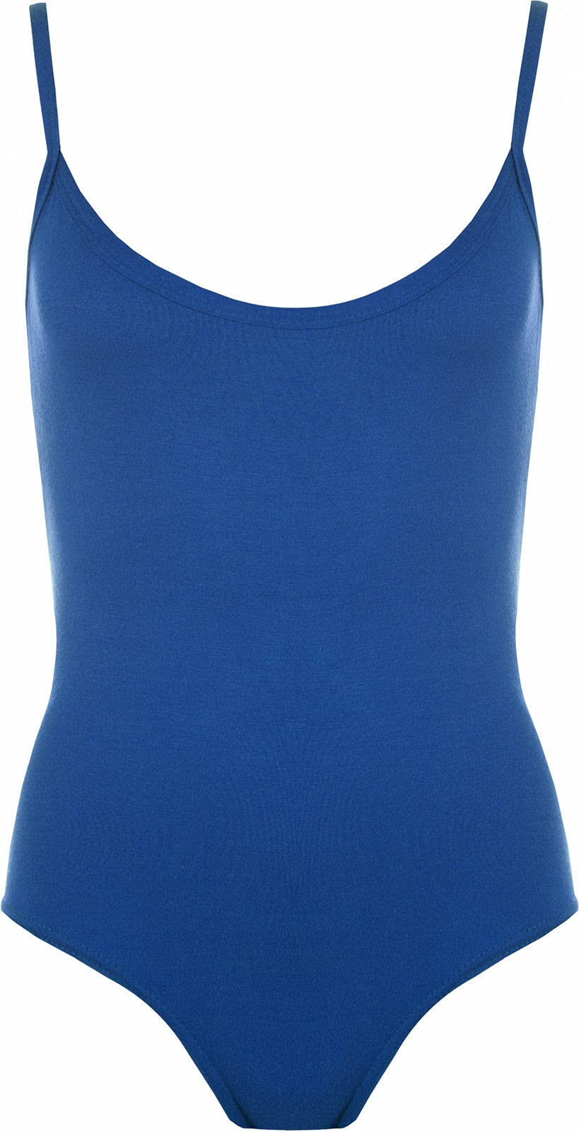 Fairy Trendz Ltd Women's Royal Blue Strappy Sleeveless Camisole Vest Bodysuit Cami Plain Leotard Top( Uk 8-10)