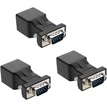 RJ45 to RS232,COOSO DB9 9-Pin Serial Port to RJ45 Female Cat5e/6 Ethernet LAN Adapter,DB9 Male 3packs