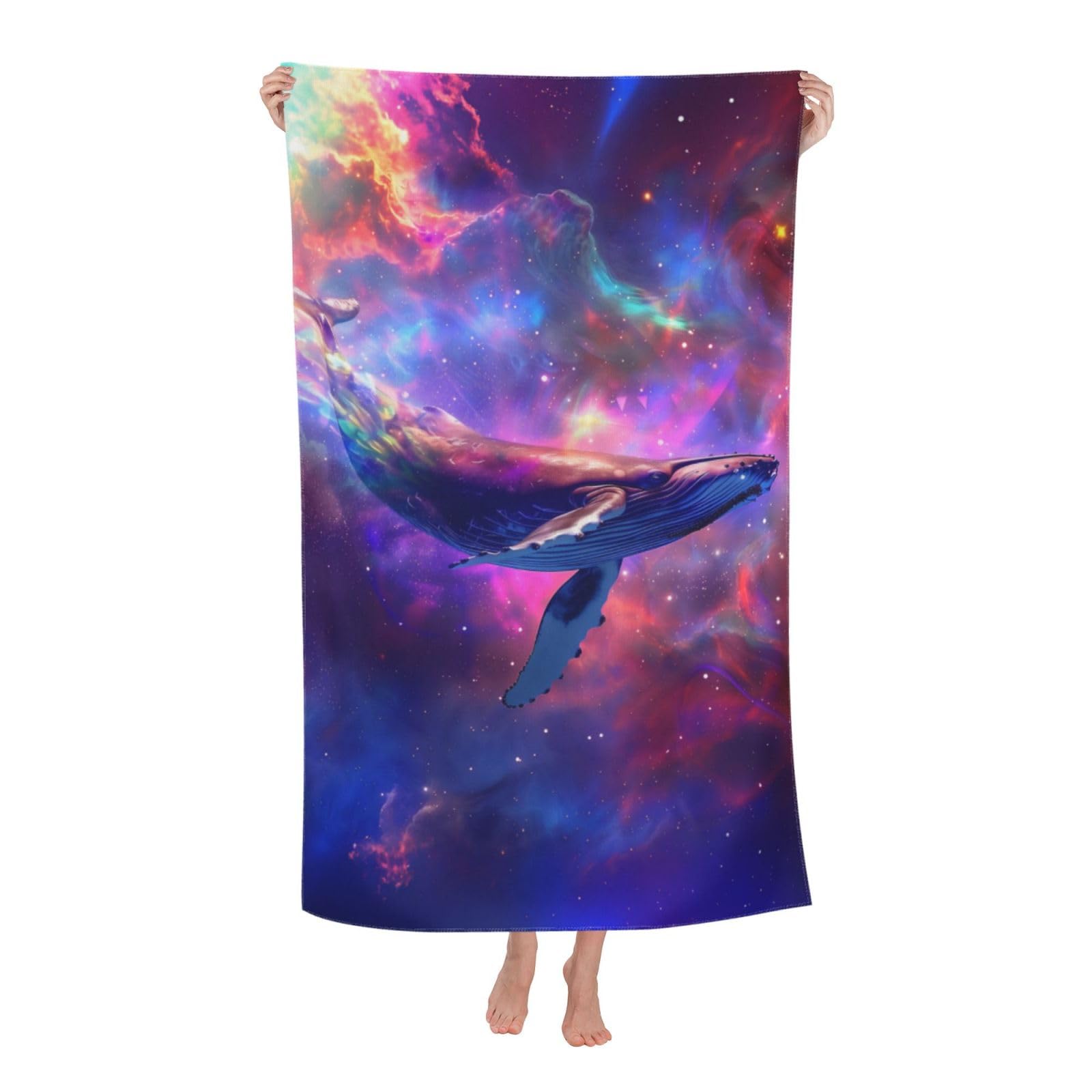HLBSDM Cosmic Whale Beach Towel 31inx51in Galaxy Whale Sand Free Microfiber Bath Towel Ultra Soft Quick Dry Pool Towel Absorbent Towel Lightweight Towel for Swimming Bathroom Decor