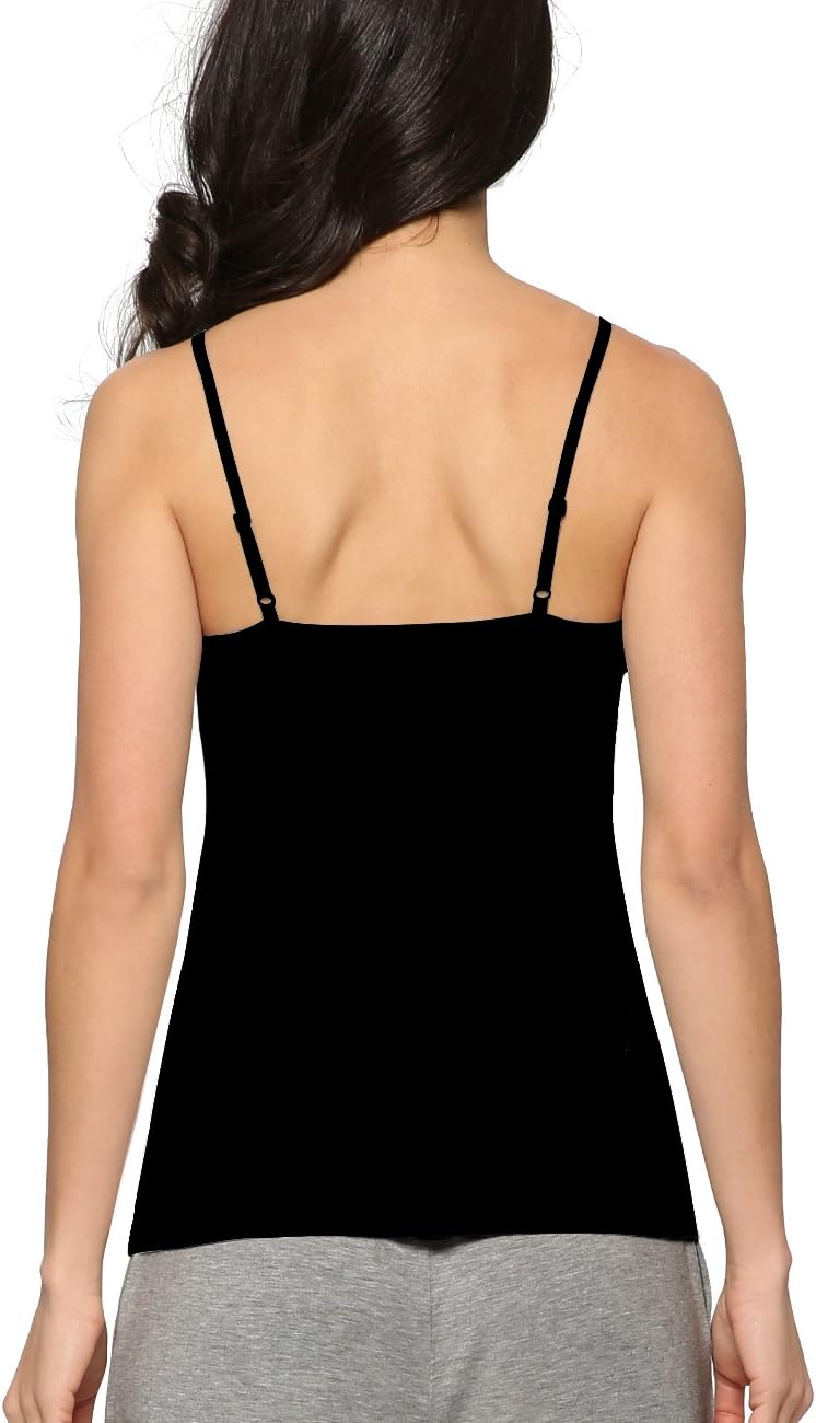 GYS Women's Bamboo Viscose Camisole Undershirt Adjustable Spaghetti Strap Layering Tank Top - Image 2