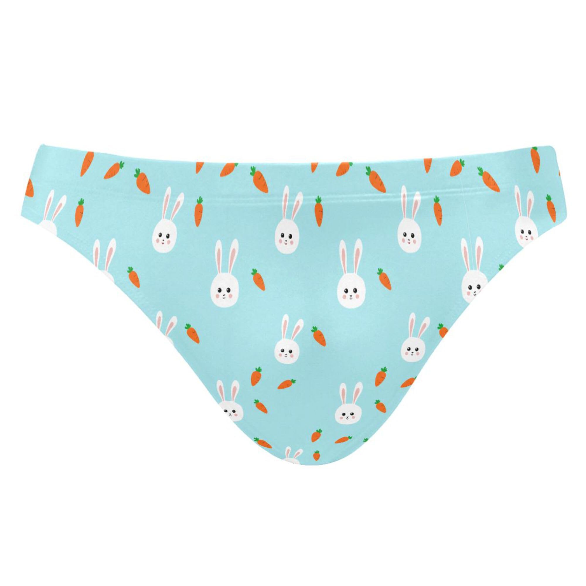 Men's Swim Briefs Happy Easter Cute Bunny Rabbit Swimsuit Beach Swimwear Bikini M B0405051