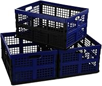 Vista 6 de Gloreen Cesta plegable de 35 cuartos de galón, cajas de leche plegables para almacenamiento, 3 paquetes