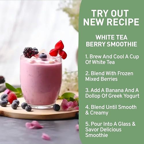 Miniatura 7 de HANDPICK, Té blanco orgánico, 100 bolsas de té, té blanco orgánico USDA, 100% puro, suave y suave, empaquetado en bolsas de té ecológicas