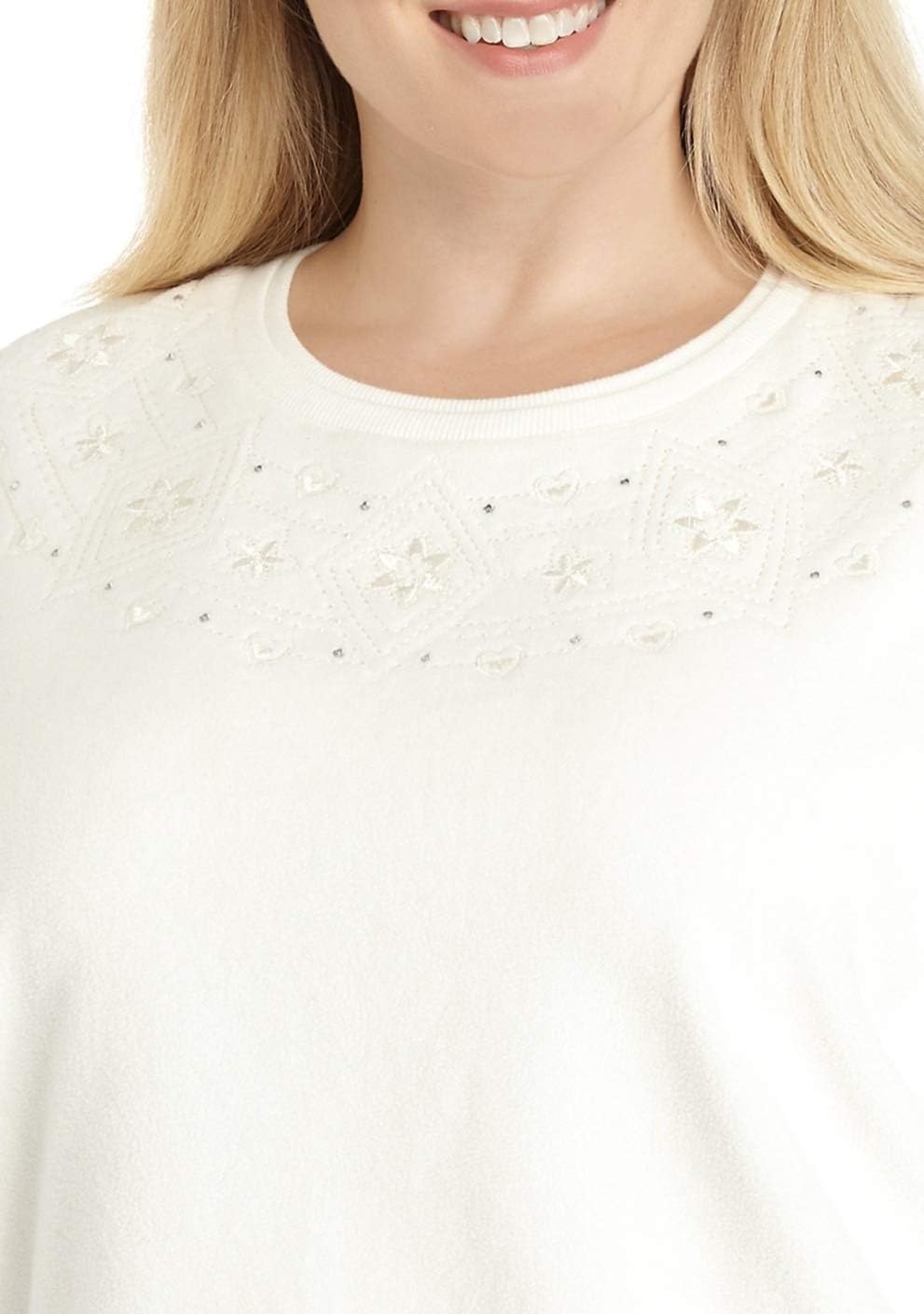 Alfred Dunner Women's Floral Embroidered Anti-Pill Pullover Sweater - Image 3