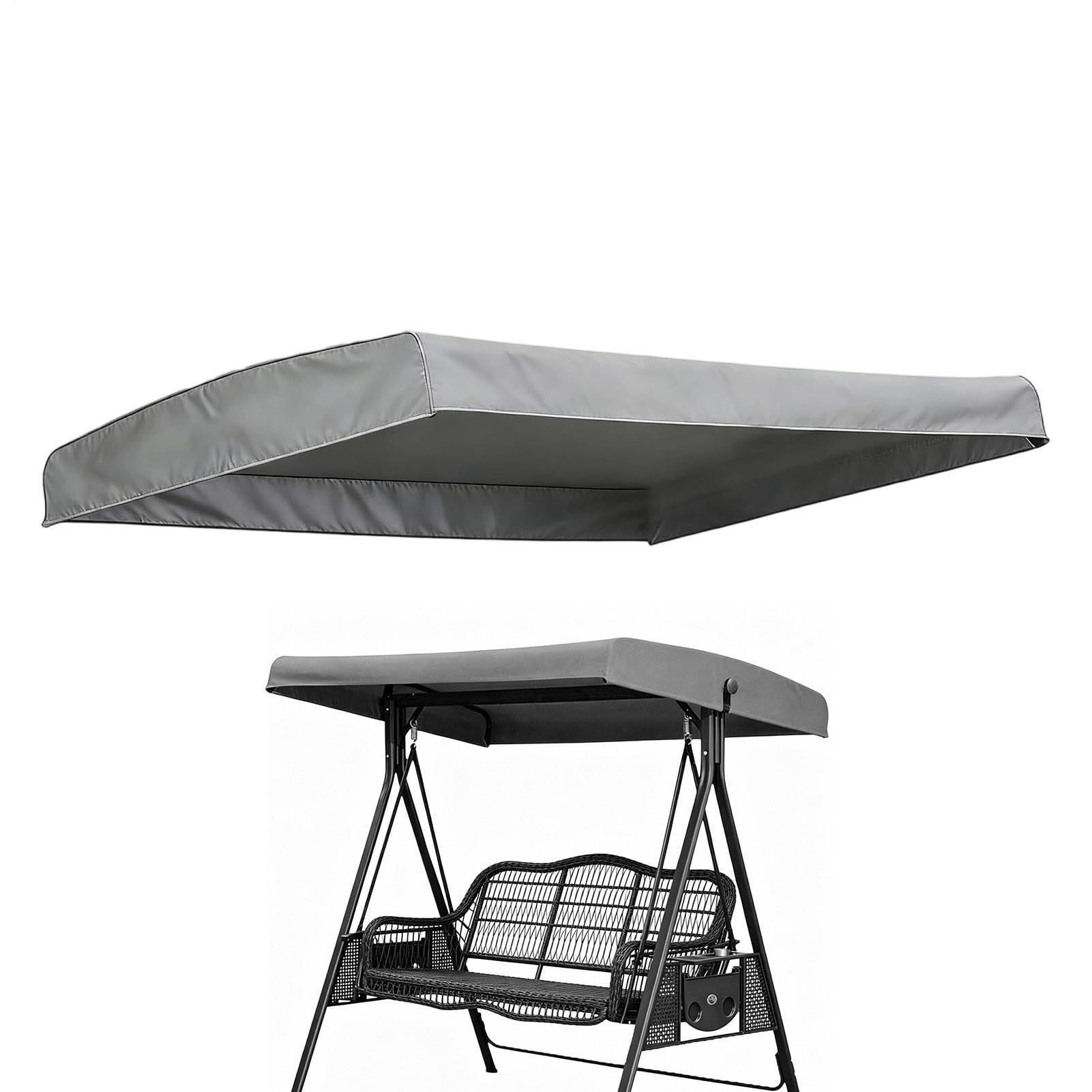 Copertura di Ricambio per Altalena,190,5 x 120 cm Telo parasole impermeabile - Tettuccio sostitutivo per dondolo | per la Protezione di Arredi da Giardino e dal