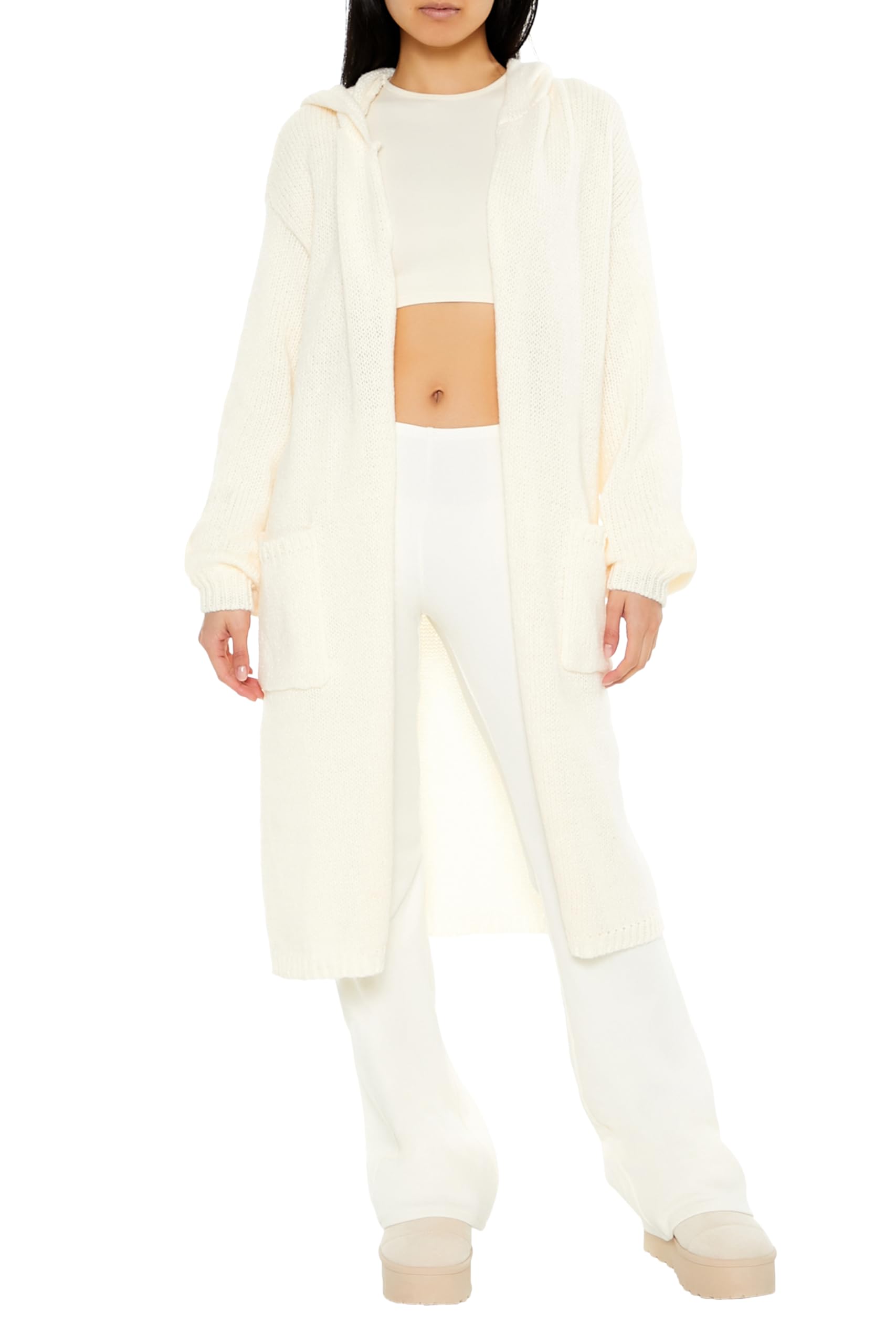 Forever 21 Women's Hooded Cardigan Sweater