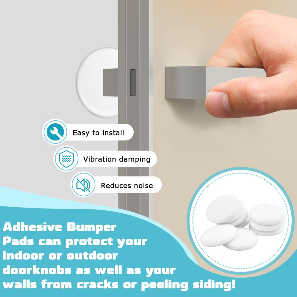 CODIRATO 15 PCS Butée De Porte Adhésive, Arrêt De Porte Elastiques, Butoirs Muraux Autocollants, Amortisseur Porte Placard PVC, Tampon Porte Pour Portes, Réfrigérateurs, Armoires, Toilettes(Blanc