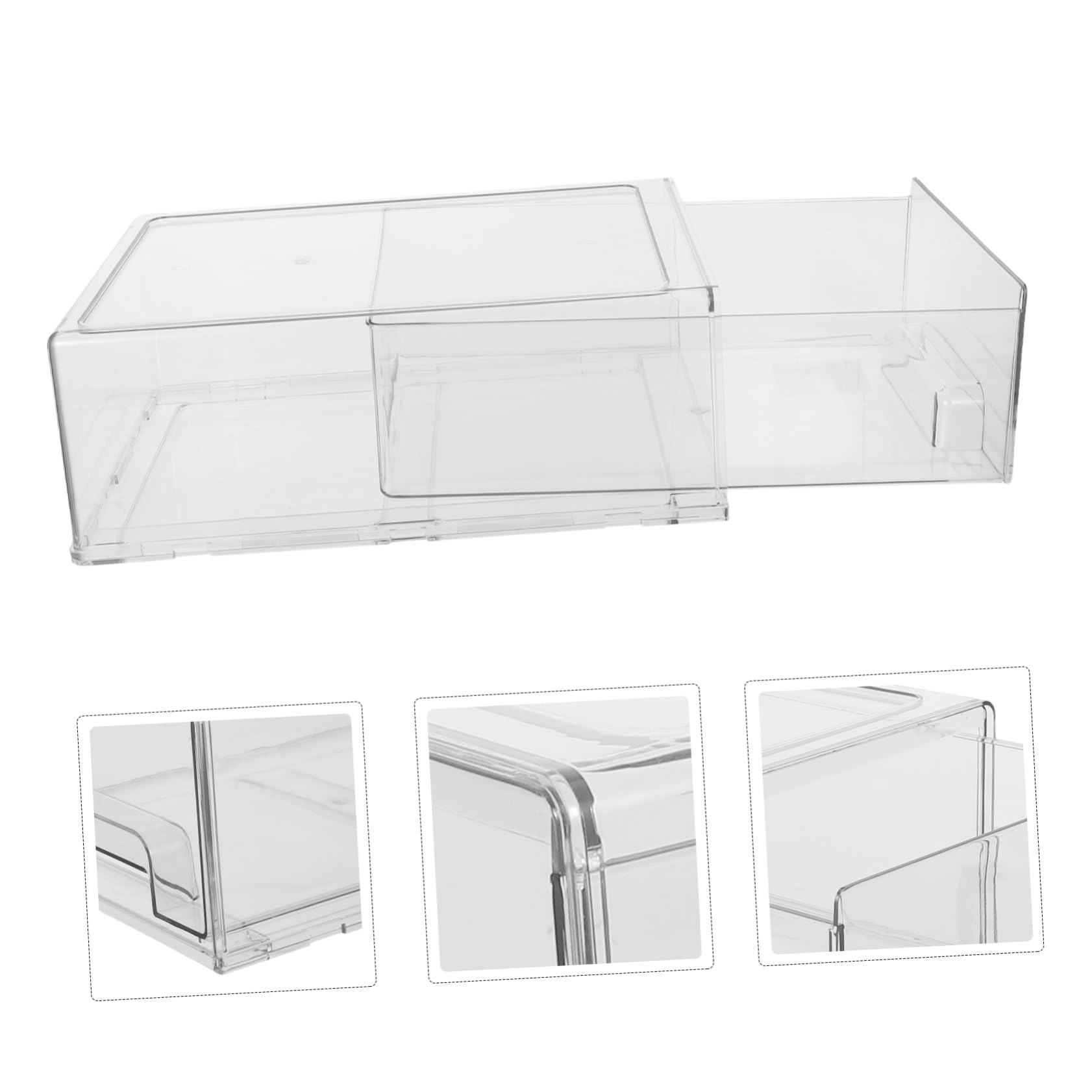 Operitacx Organizador de Cajones de Acrílico Transparente Gran Capacidad y Estructura Apilable para Maquillaje y Papelería en Oficina y Entorno Laboral