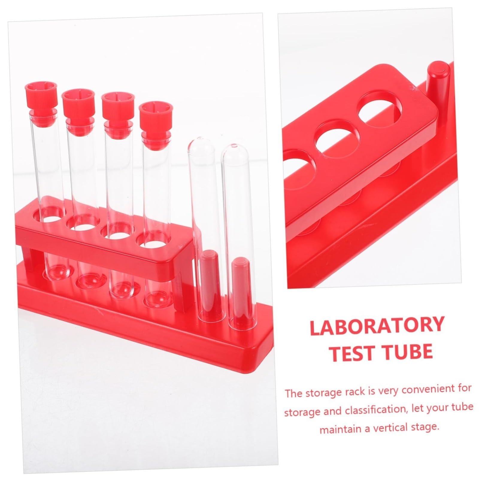 Gradilla De Tubo De Ensayo para Laboratorio Gradilla De Tubos De Ensayo De Plástico De 4 Pocillos con Soporte Invertido Laboratorio