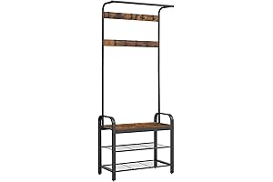 VASAGLE Bench and Coat Rack for Entryway