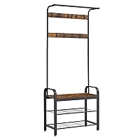 VASAGLE Appendiabiti con Scarpiera, Mobile da Ingresso con Panca