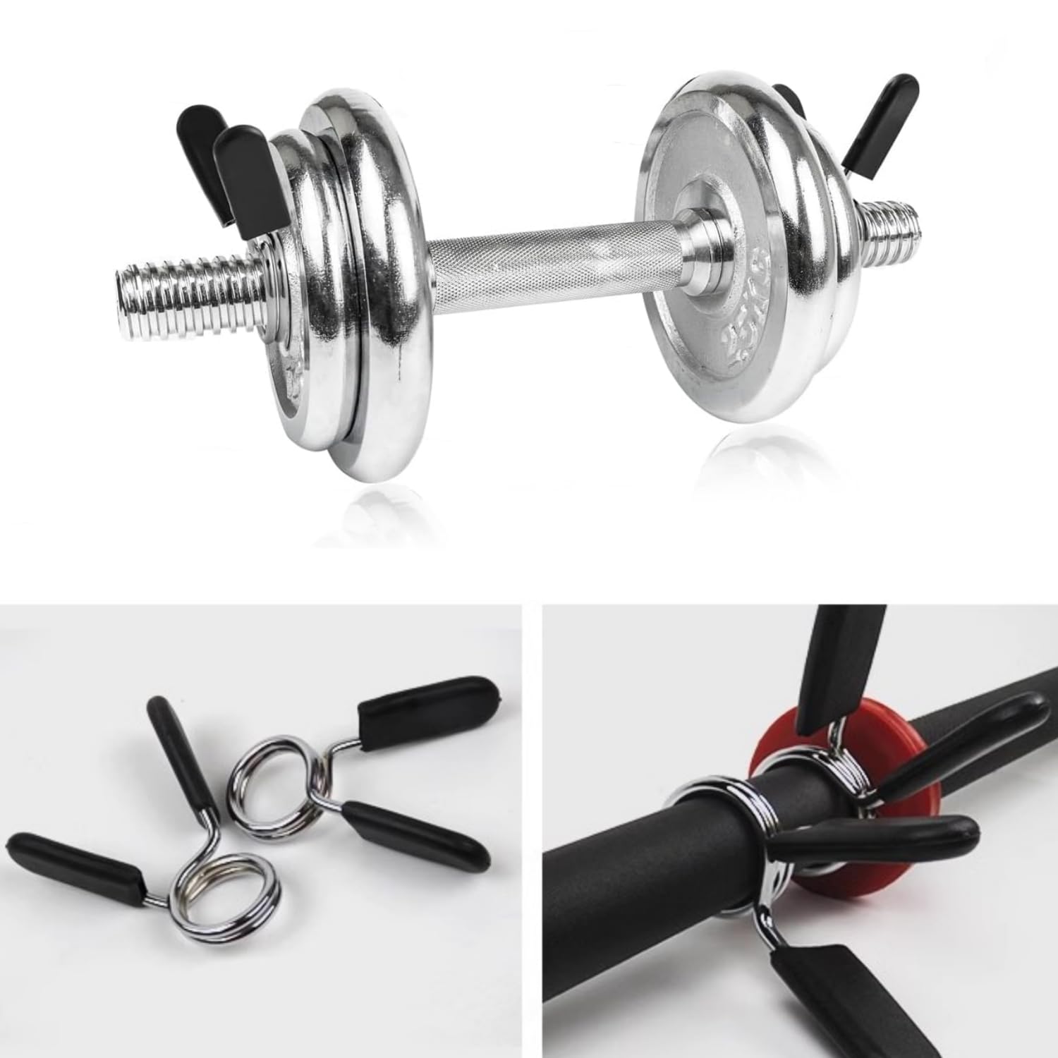 Hantelstange Federverschluss, 4 Stück 25mm/28mm/30mm Hantelverschlüsse Langhantel-Clip Hantel-Klammern für Hanteln, Übung, Gewichtheben, Hantelbefestigung