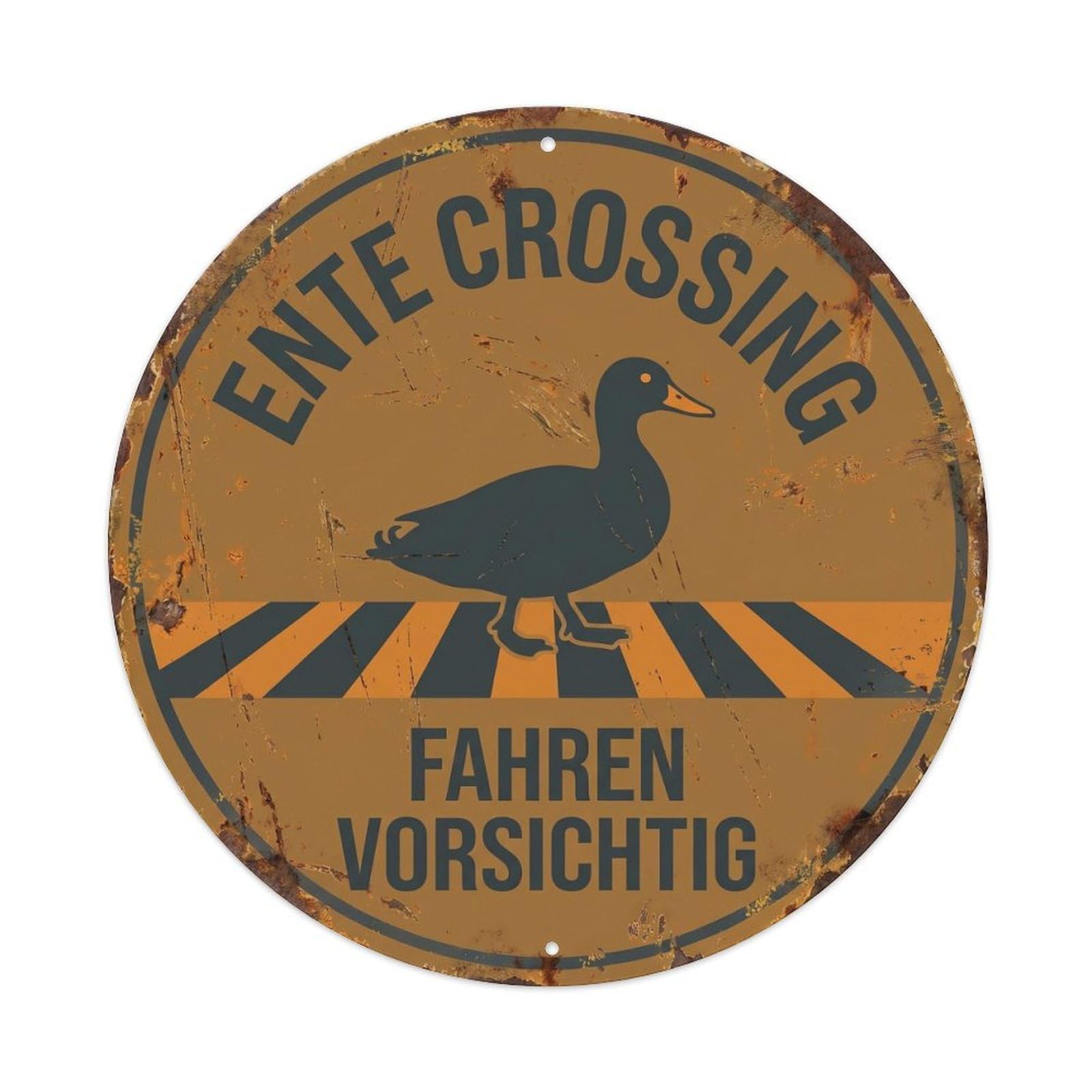 Ente Crossing Fahren Vorsichtig Vintage Metal Tin Sign Plaque Wall Decor for Cafe, Club Bar, Office, Garden Metal Poster 8x8Inch