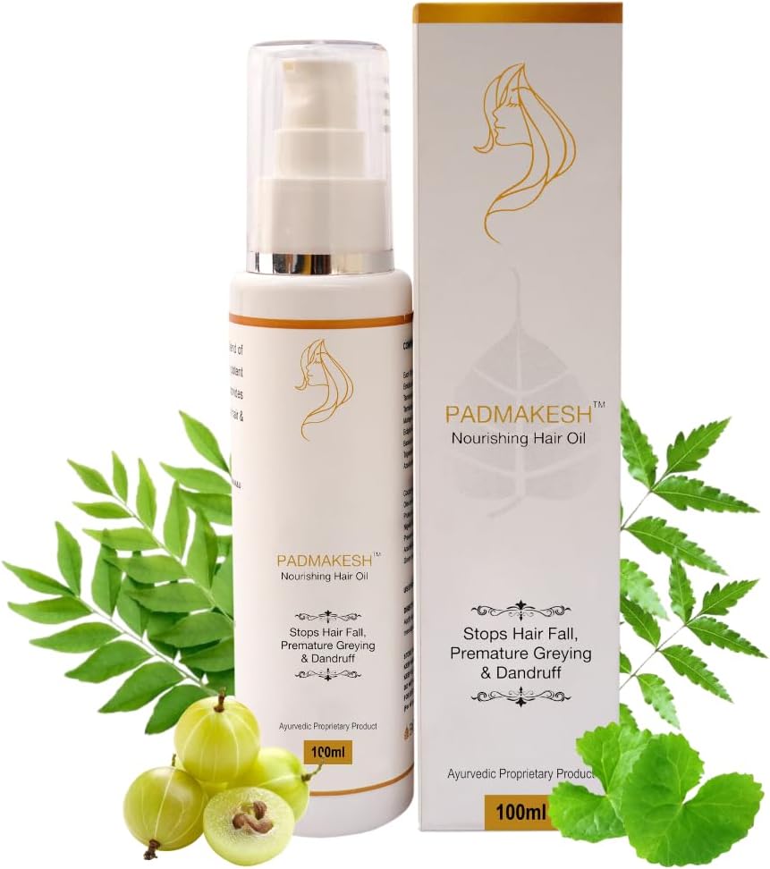 Bio Resurge Padmakesh Nourishing Hair Oil Helpfull in hairfall control with Natural Herbs Extracts (Amla, Bhringraj, Curry leaves, Neem) Promote shiny, voluminous hair/ stop hairfall, itchy scalp/ pure 100% natural (100 ml)