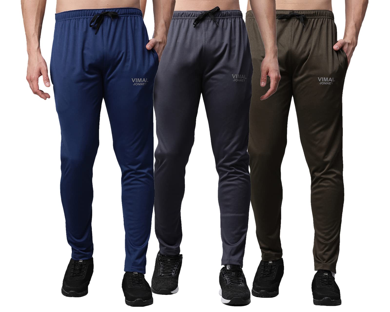 Dryfit Solid Lycra Trackpants for Men (Pack of 3)-Dryfit_D10_Gry_L.Gry_OLV_03-P-image-7